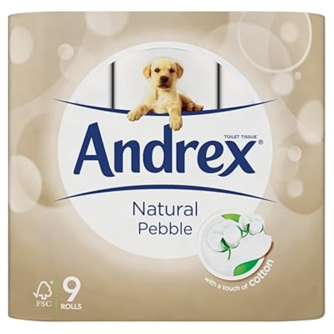 ANDREX TOILET TISSUE NATURAL PEBBLE 9S
